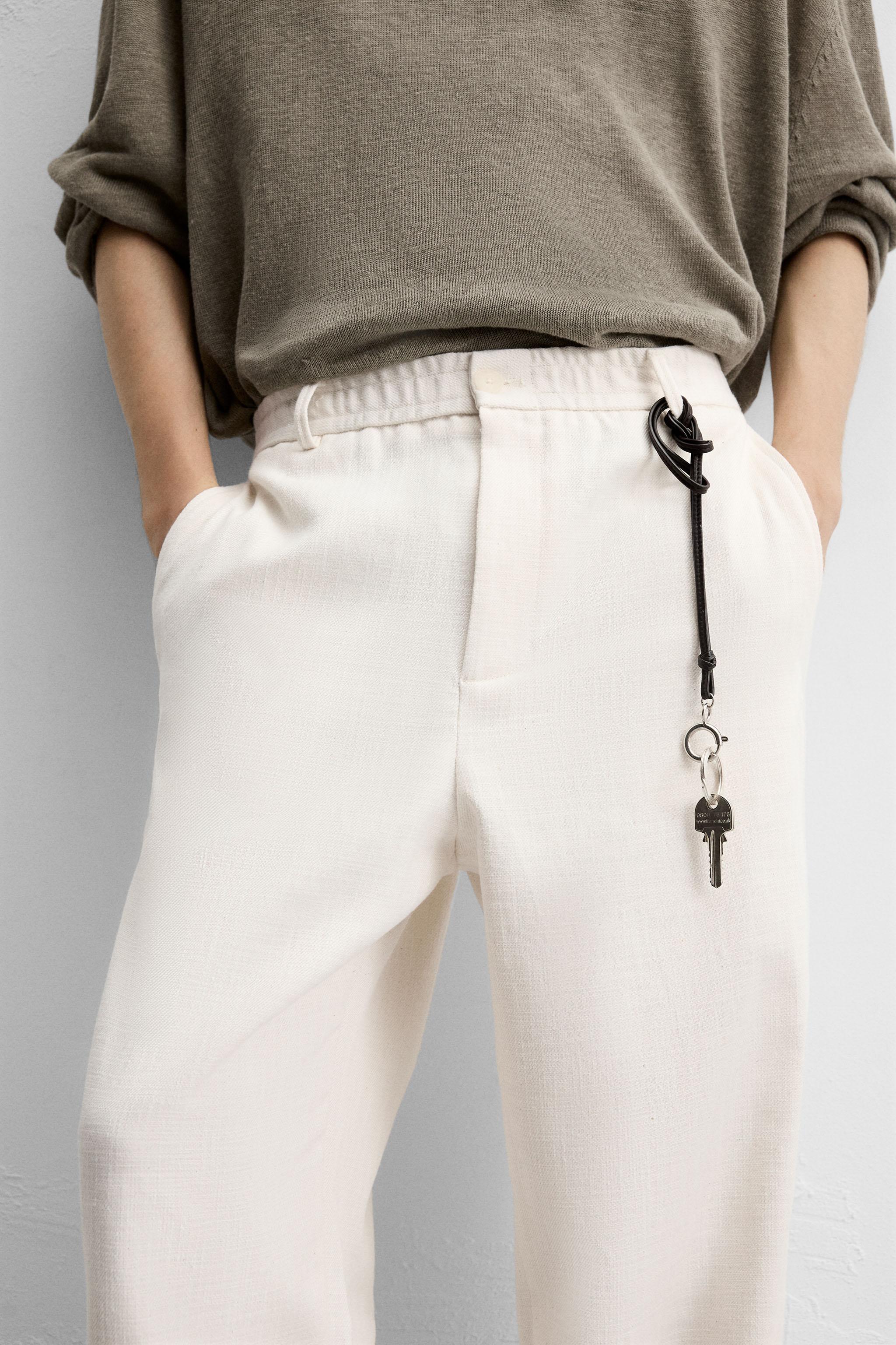 TEXTURED REGULAR FIT PANTS